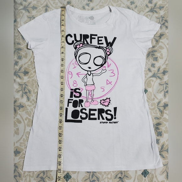 2000s Stupid Factory graphic tee "Curfew is for Losers" in good used condition. - Picture 13 of 14